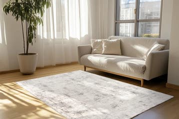 Modern Vloerkleed | Lyon | Abstract | Zilver | 80x150 cm, Verzenden, Nieuw