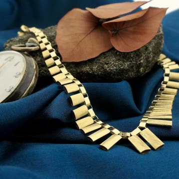 Gouden Cleopatra collier. (Ketting), Ophalen of Verzenden, Gebruikt, Goud, Goud