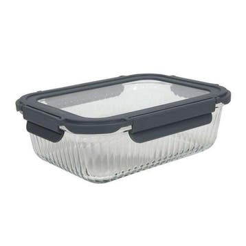 Glazen Vershouddoos - 1,5L Antraciet/Transparant, Nieuw