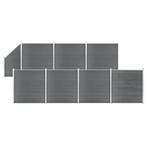 vidaXL Schuttingset 7 vierkant en 1 schuin 1311x186 cm HKC, Verzenden, Nieuw, Kunststof, 1 tot 2 meter