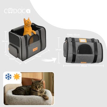 Kattentransportbox grijs 44x34x31cm tot 20kg (Huisdieren), Verzenden, Nieuw