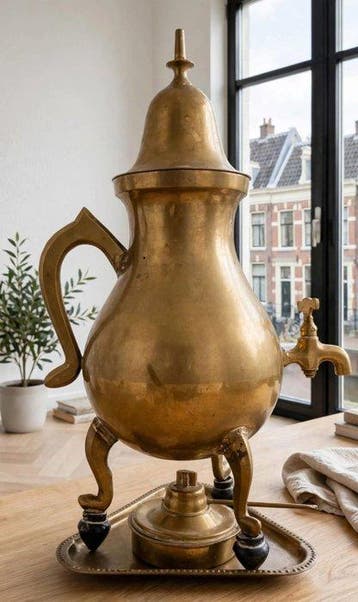 Koffiepot - Messing, Brons - Samovar {kraantjeskan}