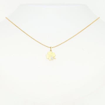 Ketting met hanger - 18 karaat Geel goud, Witgoud Diamant, Sieraden, Tassen en Uiterlijk