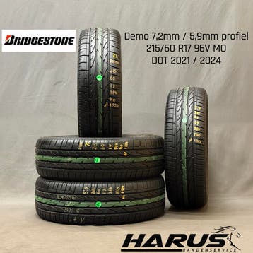 215/60/17 96V MO Bridgestone zomerbanden 7,2/5,9mm profiel, 17 inch, Ophalen of Verzenden, Band(en), Personenwagen