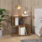 vidaXL Nachtkastje 50x30x51,5 cm bewerkt hout gerookt, Huis en Inrichting, Slaapkamer | Nachtkastjes, Minder dan 45 cm, Verzenden