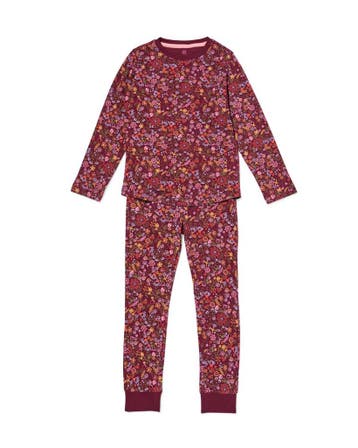 HEMA Kinderpyjama rib bloemen multicolor, Verzenden, Nieuw