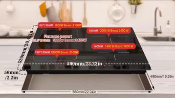 Inductiekookplaat 4 Zones – Flexzone, Slider en Boost 7200W, Witgoed en Apparatuur, Fornuizen, Verzenden, Nieuw