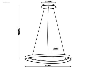 Auren Design Hanglamp Goud 62cm 50W LED CCT 3..., Nieuw