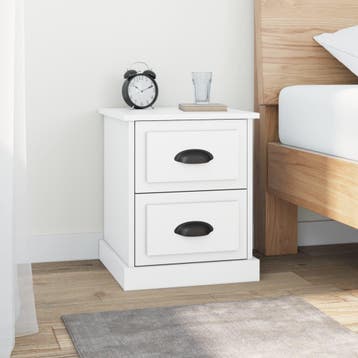 vidaXL Nachtkastjes 2 st 39x39x47,5 cm bewerkt hout wit, Minder dan 45 cm, Verzenden, Nieuw, Minder dan 55 cm