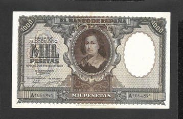 Spanje. - 1000 Pesetas - 1940 - Pick 120, Postzegels en Munten