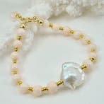 Koraal - Zilver, Verguld - Armband - Roze koraal en parel, Antiek en Kunst, Curiosa en Brocante