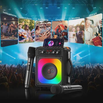 FanFun TX06 Karaoke Speaker met 2 Draadloze Microfoons & Fee, Verzenden, Nieuw