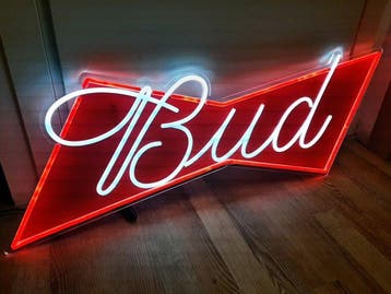 Bud Bier - Bud Bier neonreclame - Lichtbak - Polycarbonaat
