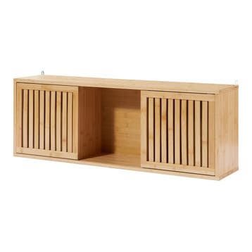 Badkamerkast Ypäjä voor wandmontage 93x20x33 cm bamboe natur, Verzenden, Nieuw