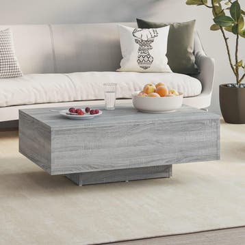vidaXL Salontafel 85x55x31 cm bewerkt hout grijs sonoma, 50 tot 100 cm, Verzenden, Nieuw, 50 tot 100 cm