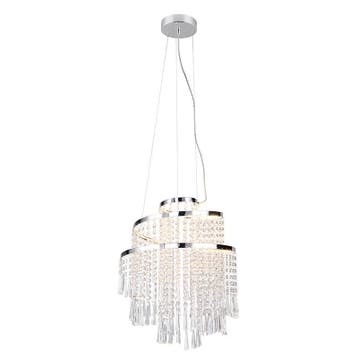 Chromen kroonluchter design, Sjon, 30W, warm tot koud wit, Ophalen of Verzenden, Nieuw, Design