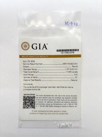 51 pcs Diamant (Natuurlijk) - 1.13 ct - Rond - D, Nieuw