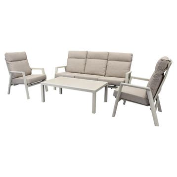 Vegas stoel bank loungeset 4 delig verstelbaar aluminium, Ophalen of Verzenden, Nieuw