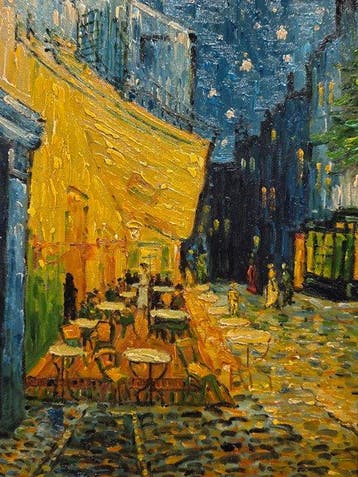 Scuola europea (XX), da Van Gogh - Terrazza del cafe la