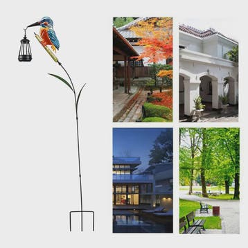 Zonne-energie IJsvogel Tuinlamp met Lantaarn - Waterdicht &, Dieren en Toebehoren, Vogels | Overige Vogels