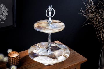 Decoratieve taartstandaard NOBLE 35cm zilveren edelsteen, Ophalen of Verzenden, Nieuw