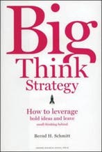 Big Think Strategy 9781422103210 Bernd H. Schmitt, Verzenden, Zo goed als nieuw, Bernd H. Schmitt