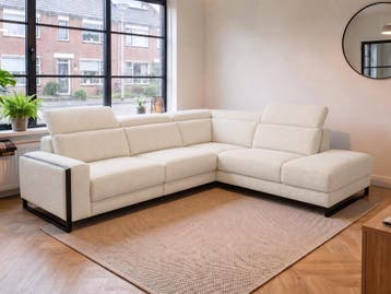 Hoekbank Meppel - hoekbanken - Creme, Huis en Inrichting, Nieuw, 150 cm of meer, Stof, 250 tot 300 cm