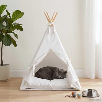 vidaXL Dieren teepee met kussen Wit 40 x 40 x 50 cm, Verzenden, Nieuw