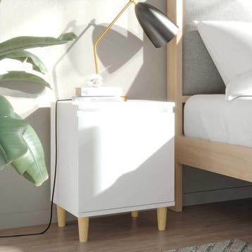 vidaXL Nachtkastjes 2 st met massief houten poten 40x30x50, Minder dan 45 cm, Verzenden, Nieuw, Minder dan 55 cm