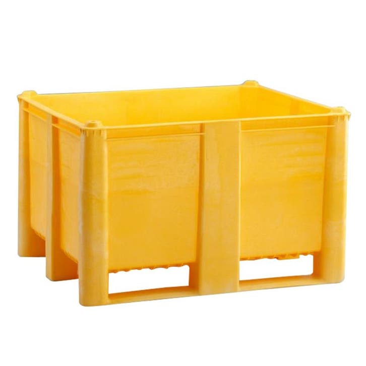 Kunststof Palletbox Geel 1200 x 1000 x 760 mm 3 sleden - 630, Doe-het-zelf en Verbouw, Hout en Planken, Nieuw, Verzenden