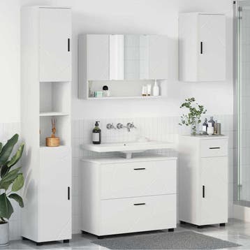 vidaXL Badkamermeubelset 5 st Wit 35 x 30 x 192 cm, Huis en Inrichting, Verzenden, Nieuw, Overige typen