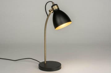 Rietveld Tafellampen - Zwart, Goud - Metaal, Verzenden, Nieuw