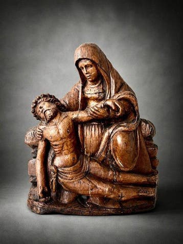 sculptuur, Pietã fin XVIè début XVIIè - 50 cm - Hout