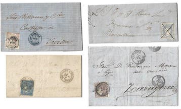 Spanje en koloniën 1856/1874 - Lot 19 klassieke kaarten uit, Postzegels en Munten, Postzegels | Europa | Spanje, Gestempeld