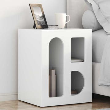 vidaXL Nachtkastje ELST Hoogglans wit 40 x 35 x 50 cm, Huis en Inrichting, Slaapkamer | Nachtkastjes, Minder dan 45 cm, Verzenden