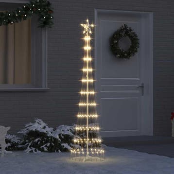 vidaXL LED Kerstboom Warmwit 51 x 51 x 190 cm Metaal, Diversen, Kerst, Verzenden, Nieuw