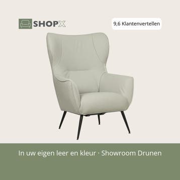 Leren fauteuil Flair - Toledo Perle (lichtgrijs), Huis en Inrichting, Eigentijds, Modern, Retro, Romantisch, Nieuw, Ophalen of Verzenden