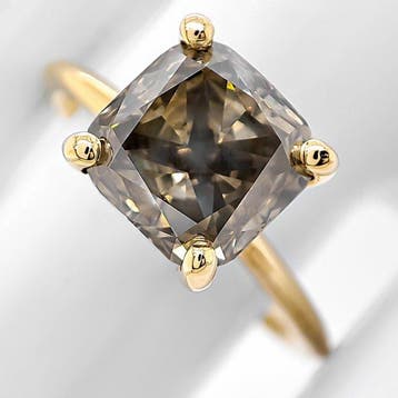 Ring - 14 karaat Geel goud - 4.11ct. tw. Diamant (Natuurlijk, Nieuw