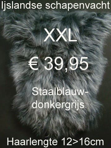 Schapenvacht IJSLANDSE GRIJS schapenhuid  XXL €39,95, Ophalen of Verzenden, Nieuw