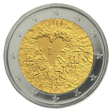 Finland 2 Euro Mensenrechten 2008, Postzegels en Munten, Verzenden