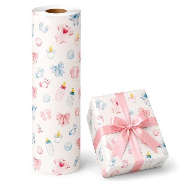 Inpakpapier Baby Girl and Boy - Breedte 50 cm - m lang -, Hobby en Vrije tijd, Knutselen, Overige typen, Nieuw, Ophalen of Verzenden