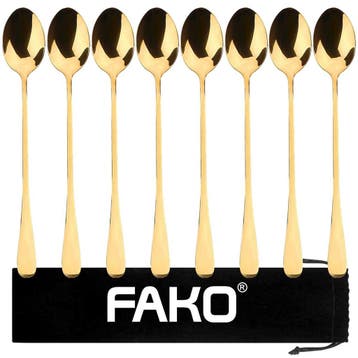 Fako Bijoux - 8 Lange Lepels - Latte Macchiato - Longdrink -, Verzenden, Nieuw