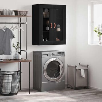 vidaXL Wandkast 69,5x34x90 cm zwart, Verzenden, Nieuw, 50 tot 100 cm, Minder dan 100 cm