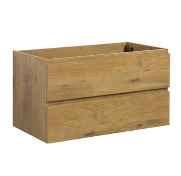Wastafelkast Angela 90 x 48 cm Eiken Hangend Wastafelmeubel, Verzenden, Nieuw, Wastafelkast