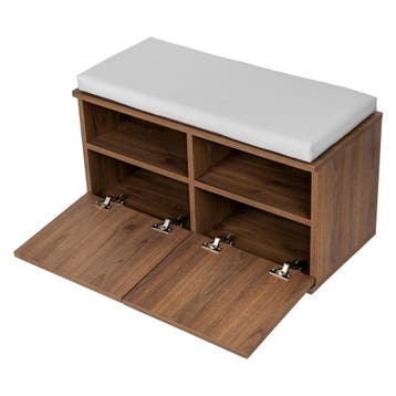 Schoenenrek Brande 80x35x42 cm walnootkleurig en lichtgrijs, Verzenden, Nieuw