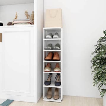 vidaXL Schoenenkast 27,5x27x102 cm bewerkt hout wit, Verzenden, Nieuw