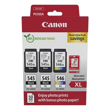 Canon PG-545XLx2/CL-546XL photo value pack Inktcartridge, Verzenden, Nieuw, Canon