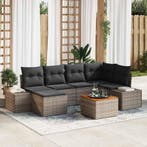 vidaXL Tuin Sofa Set 7 pcs Grijs, Verzenden, Nieuw, Rotan