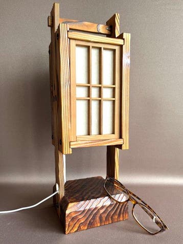Traditional Japanese Hand-Carried Andon Lanternstyle Lamp, Antiek en Kunst