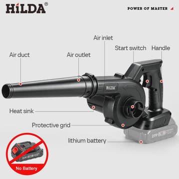 HILDA 21V Accu Bladblazer & Zuiger - Krachtige 2-in-1 Handhe, Verzenden, Nieuw
